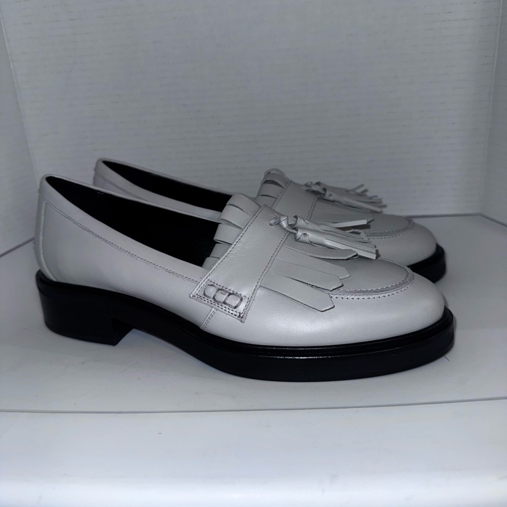 Aeyde Eryn Tassel Chalk Loafers 41=10 - Picture 2 of 6
